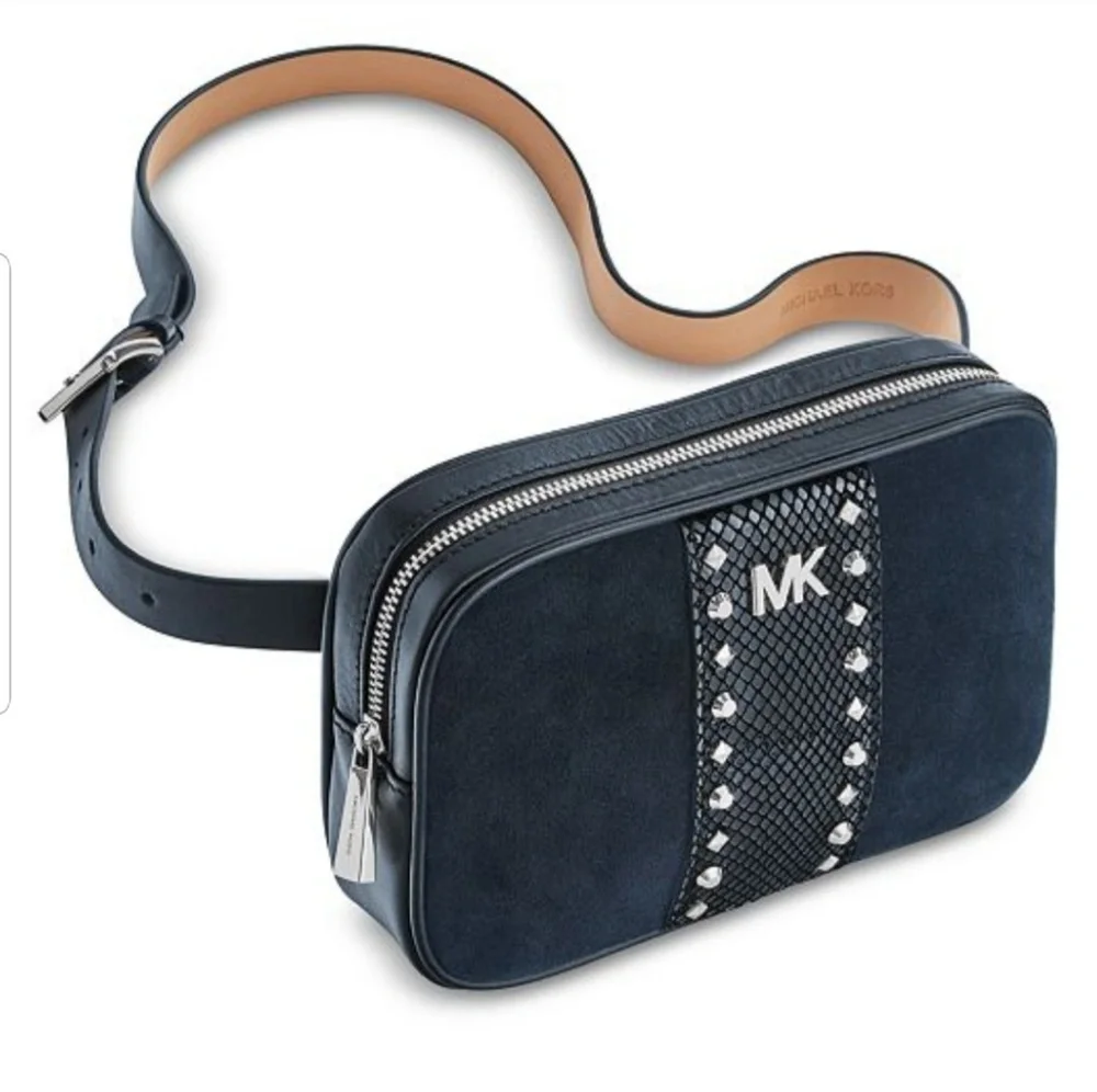 New! MICHAEL KORS Blue Suede Fanny Pack